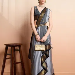 A S CREATION Woven Design Zari Pure Silk Kanjeevaram Saree image 2