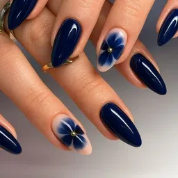 nextera Blue_Bloom_Gloss Salon-Finish Reusable Nail Set of 12 Artificial nails Blue-picture-39