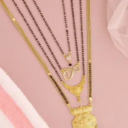 Bhanu diam Gold-Plated Brass Mangalsutra-picture-29