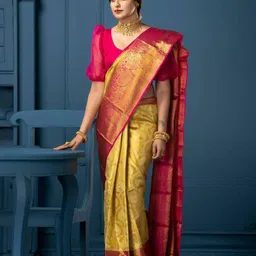 Rujave Woven Design Zari Art Silk Kanjeevaram Saree image 4