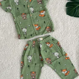 A Toddler Thing Kids Conversational Printed Night suit-picture-19
