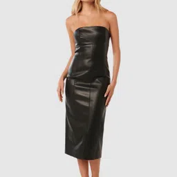 Forever New PU Coated Bodycon Midi Dress-picture-11