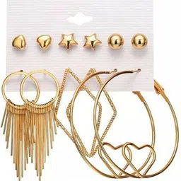 Crazy Fashion Pack Of 6 Contemporary Hoop Earrings-image-61