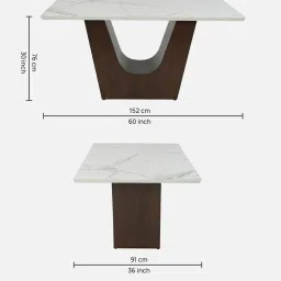 casacraft from pepperfry Imelda Marble Top 6 Seater Dining Table image 2