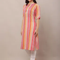 HELLO DESIGN Women Printed Thread Work Kurta image 5