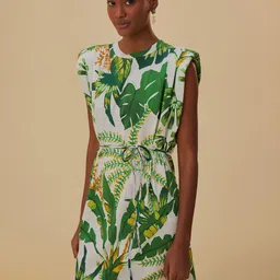 Kotty Tropical Print Crepe A-Line Mini Dress-image-0