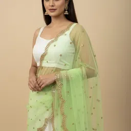 TASHVIKA'S Embroidered Dupatta with Mirror Work image 3