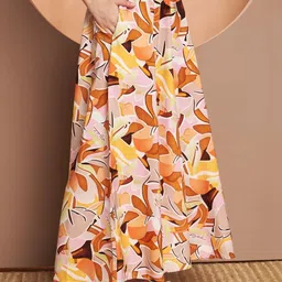 OTABU Women Printed Relaxed Flared Wrinkle Free Trousers image 4