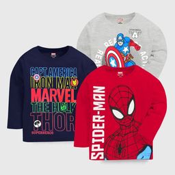 KUCHIPOO Boys 3 Avengers Printed Applique T-shirt-image-49
