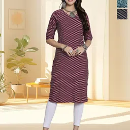 HERE&NOW Women Pack of 3 Ethnic Motifs Printed Daily Straight Kurtas-picture-41