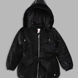 Blue Giraffe Girls Longline Puffer Jacket-image-79