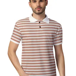 BEYOU FASHION Striped Polo Collar Cotton Casual T-shirt-picture-26