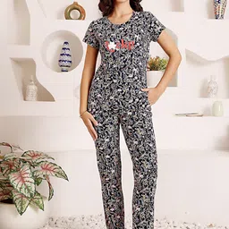 Bodycare Women Floral Printed Pure Cotton Night suit-picture-35