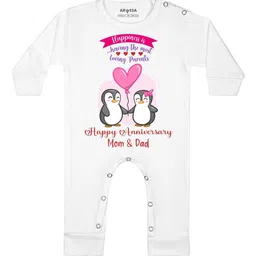 Arvesa Happy Anniversary Mom & Dad Printed Bodysuit-picture-44