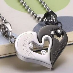 J.S ENTERPRISES Unisex Pack of 2 Heart Shaped Pendants with Chains-picture-9