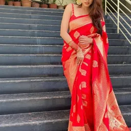 SP TEXTILE CLOTHES Woven Design Zari Saree image 3