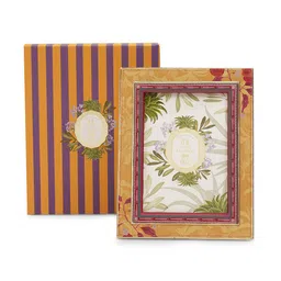 Pure Home and Living Yellow & White Floral Printed Faux Leather Table Photo Frame image 3