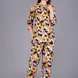 MISS REKHA Printed Pure Cotton Tunic & Trouser Co-Ord Set image 4