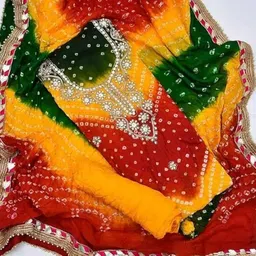 tmt hub Unstitched Art Silk Kurta & Palazzo Material Geometric Print image 2