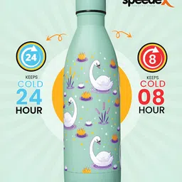 Speedex Multicoloured & Multicoloured Single Stainless Steel Printed Double Wall Vacuum Water Bottle image 2