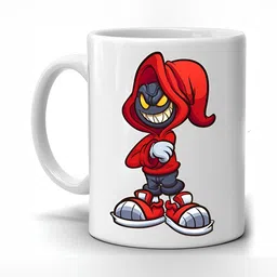 Mr UVD White & Red Cartoon Characters Printed Ceramic Mug 350 ml-picture-33