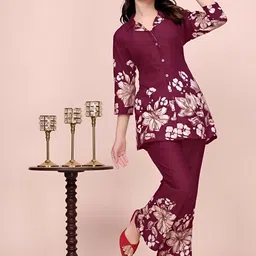 JJ Handloom Women Regular Silk Crepe Top with Palazzos-picture-38