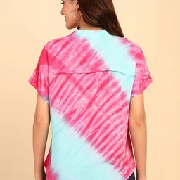 Chandbaali Tie and Dye Mandarin Collar Top image 4