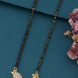 Bhanu diam Gold-Plated Brass Mangalsutra image 4