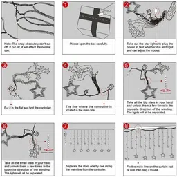 ASIDEA 12 Stars LED Plastic Corded Electric Curtain String Lights for home decoration image 4