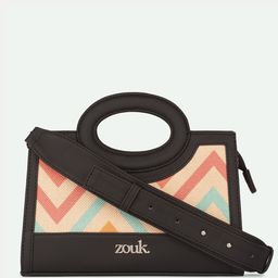 ZOUK Geometric Printed Jute Structured Sling Bag-picture-24
