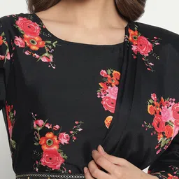 Krunal Raiyani Women Floral Printed Maxi Dress with a Belt image 5