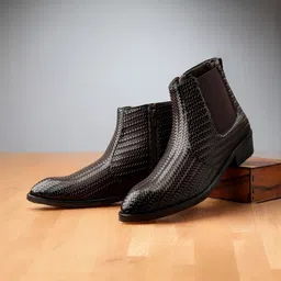 Bxxy Men Textured Casual Block-Heeled Chelsea Boots-picture-15
