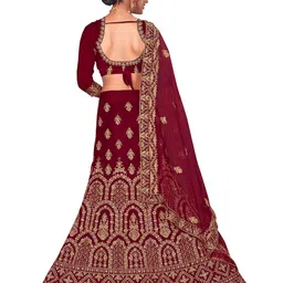 Maroosh Embroidered Thread Work Unstitched Lehenga & Blouse With Dupatta image 4