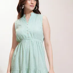 Tokyo Talkies Women Striped Fit & Flare Midi Dress-image-24