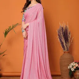 VISHNU CREATIONS Striped Saree image 2