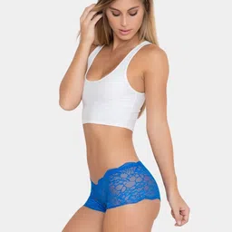 SweetFlirt Enterprises Pack Of 2 Lace Boyshorts Soft & Seamless Hipster Briefs image 3
