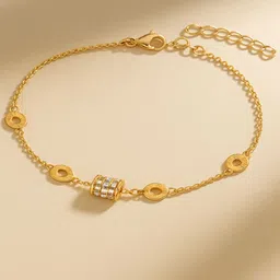 Jewelz Gold-Plated Stainless Steel Crystal Studded Charm Bracelet-picture-20