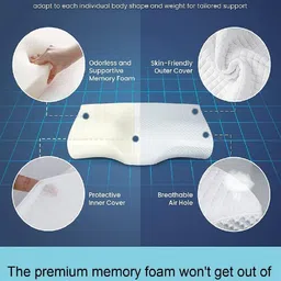 NP-HVRD White Memory Foam Filled Cotton Lightweight Pillow image 5