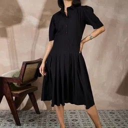 all about you Women Shirt Collar A-Line Knee Length Dress-picture-17