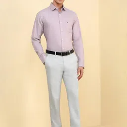 Allen Solly Men Textured Spread Collar Pure Cotton Formal Shirt image 2