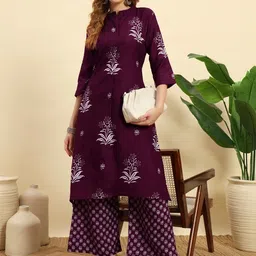 NE STYLE Women Ethnic Motifs Printed Regular Kurta with Palazzos image 3