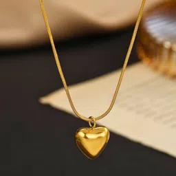 Bauble Cluster Stainless Steel Gold-Plated Anti Tarnish Heart Shaped Pendant With Chain-picture-26