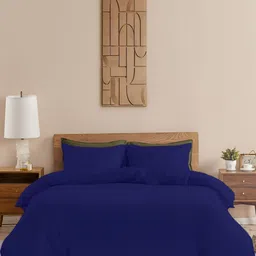 HOMEMONDE Navy Blue 210 TC Cotton Queen Duvet Cover-picture-26