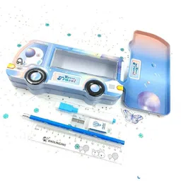 sannu Truck Filled Metal Pencil Box for Kids, Stationary with White Board Cartoon Art Metal Pencil Box-picture-27