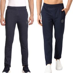 pepe jeans Pack of 2 Men Solid Blue, Grey Track Pants-picture-20