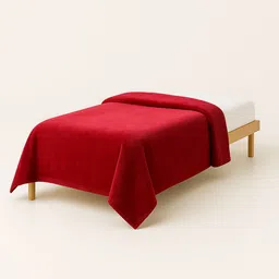 Cortina 350 GSM Mild Winter Solid Single Blanket Red-picture-13