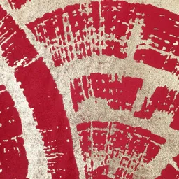 HOSTA HOMES Red & Gold-Toned Set of 5 Abstract Velvet Square Cushion Covers image 3