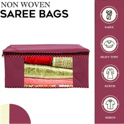 AMAK INC Maroon Fabric Multi-Utility Wardrobe Organisers image 3