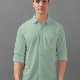 BULLMER Men Spread Collar Textured Cotton Casual Shirt image 5