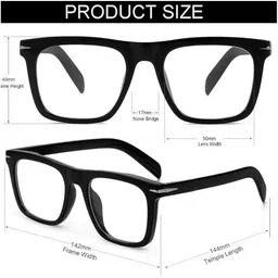 Arzonai Unisex Black UV Protected Lens Plastic Sunglasses image 3